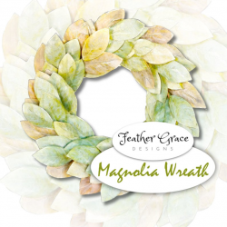 Magnolia Wreath | Magnolia Clipart | Watercolor Logo | Watercolor Clipart |  Purple Flower |Digital Clipart | Florals | Clipart Set