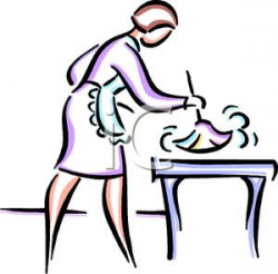 Clip Art Image: A Maid Dusting
