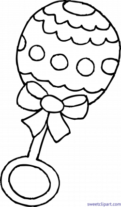 Baby Rattle Coloring Page Clip Art - Sweet Clip Art