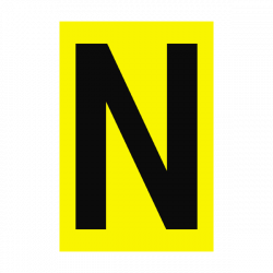 Letter N Yellow Sign | PVC Safety Signs