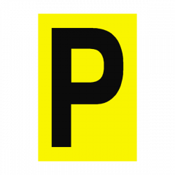 Letter P Yellow Sign | PVC Safety Signs