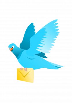 Clipart - A Flying Pigeon delivering a message