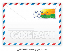 Vector Illustration - Envelope and postage stamp 2. Stock ...