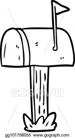 Vector Clipart - Line drawing of a mailbox. Vector ...