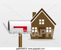 Clip Art Vector - House mailbox . Stock EPS gg68456673 - GoGraph