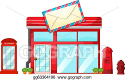 EPS Illustration - A post office, a mailbox, a telephone ...