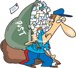 Fallen Mailbox Clip Art | Mailman Clip Art Image: Carrying a large ...