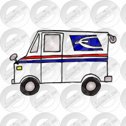 mail truck Picture for Classroom / Therapy Use - Great mail ...