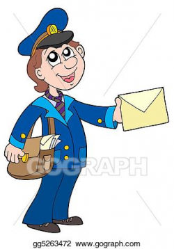 Drawing - Cute postman with letter. Clipart Drawing ...