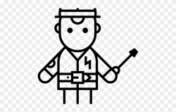 Electrician Clipart Black And White - Mailman Clipart Black ...