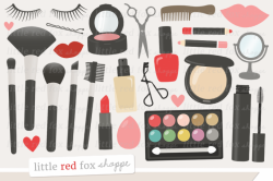 Makeup Clipart by Little Red Fox Shoppe | TheHungryJPEG.com