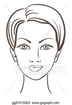 Stock Illustrations - Beautiful woman face for makeup design ...
