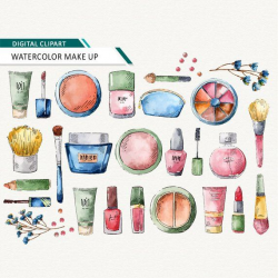 Make up clipart Watercolor cosmetic clipart Beauty clipart ...
