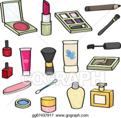 Vector Clipart - Cartoon cosmetics set. Vector Illustration ...
