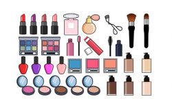 MAKEUP CLIPART - beauty and cosmetics icons - teen girl clipart, sephora  ulta make up illustrations