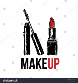 Makeup Vector illustration of hand drawing makeup cosmetics ...