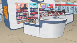 A Makeup Counter In A Department Store Background #cartoon ...