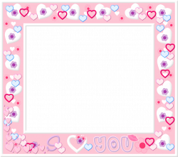 Free Pink and White Heart Frame Valentine Day Border | Ideas for the ...