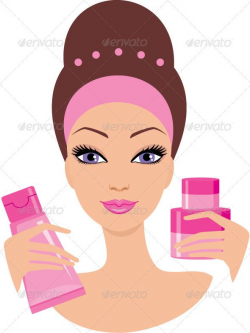 Beautiful young woman with a cosmetics set | Косметолог in ...