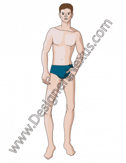 Male Fashion Figure Fully Rendered V6 Front View - Designers Nexus