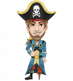 Vector Handsome Male Pirate Cartoon Character - Captain Austin Peg ...