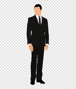 Standing man in black suit illustration, Suit Tuxedo Jacket ...