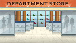 Shoe section in a department store background » Clipart Station