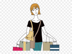 Mall Clipart Department Store - Too Many Bags Cartoon - Png ...