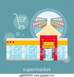 Clip Art Vector - General store, shopping mall and fashion ...