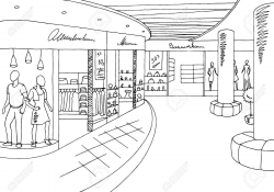 Mall Clipart Black And White