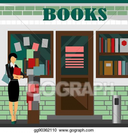 Stock Illustration - Bookstore mall. books shop building ...