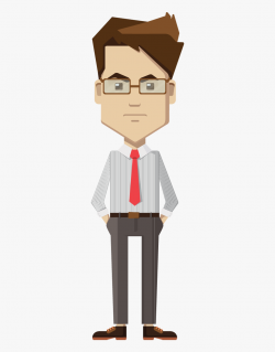 Businessman Clipart Man Standing - Thinking Man Png Cartoon ...