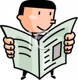 A Man Reading the Newspaper Clipart Picture