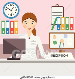 Vector Art - Receptionist, administrator, manager female ...