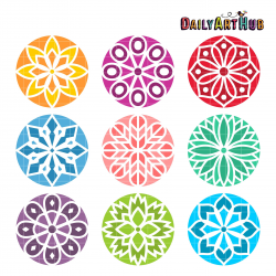Simple Mandala Clip Art Set | Daily Free Art Sets | Simple ...
