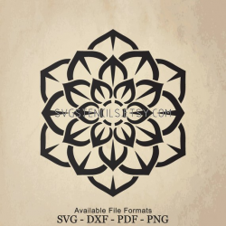 SVG - Lotus Flower Mandala, Silhouette, Studio, Monogram ...
