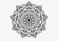 Black And White Flower clipart - Mandala, White, Black ...