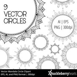 Vector Circles, Mandalas, Circle Clipart, Circle Borders, Printable,  Commercial Use