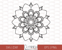 Black Mandala Circle Mandala SVG File, Cute Flower Mandala ...