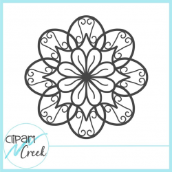 Mandala Clipart - Flower Clipart - Semi-Exclusive Clipart - commercial use