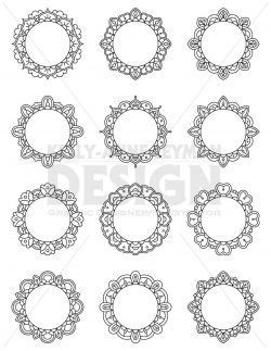 Mandala Circle Frames Clipart, Digital Labels Clip art set ...