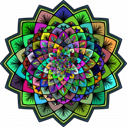 Clipart - Prismatic Floral Mandala III