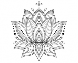 Lotus flower, Lotus, Mandala, Zentangle,  Silhouette,SVG,Graphics,Illustration,Vector,Logo,Digital,Clipart