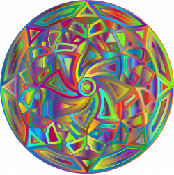 Clipart - Round Mandala Design Prismatic 2