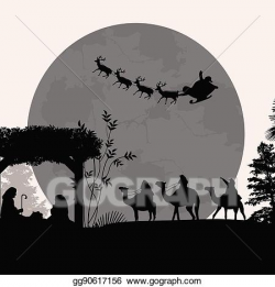 Vector Clipart - Christmas nativity scene. Vector ...