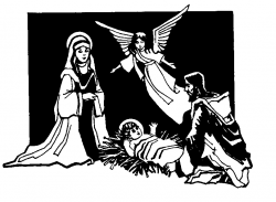 Nativity black and white jesus manger clipart black and ...