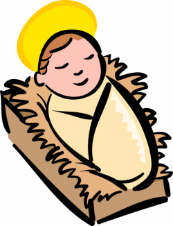 Baby Jesus in Manger - Vector Image