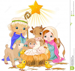 Free Christmas Nativity Scene Clip Art | Christmas Manger ...