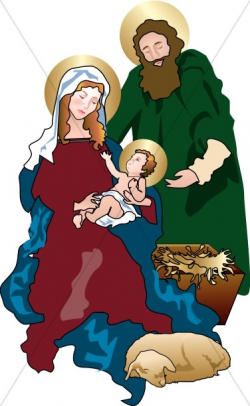 Holy Family in the Stable | Manger Clipart