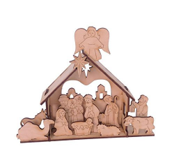 Urban Forest Wooden Nativity Set - Twelve Days of Christmas Kids DIY Manger  Gift - Small, Handmade Decoration for Your Mantle